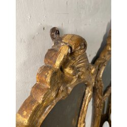 ANTICA COPPIA SPECCHIERA BAROCCO LEGNO EPOCA 600 FOGLIA ORO LUME LAMPADA DA MURO