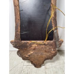 ANTICA COPPIA SPECCHIERA BAROCCO LEGNO EPOCA 600 FOGLIA ORO LUME LAMPADA DA MURO