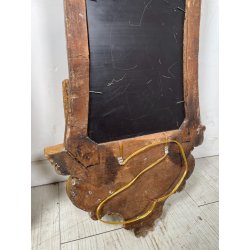 ANTICA COPPIA SPECCHIERA BAROCCO LEGNO EPOCA 600 FOGLIA ORO LUME LAMPADA DA MURO