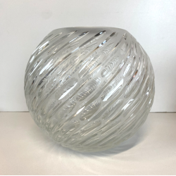 VASO VINTAGE SFERA VETRO SATINATO MOLATO MODERN DESIGN ø 21 x 17,5 cm/h