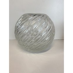 VASO VINTAGE SFERA VETRO SATINATO MOLATO MODERN DESIGN ø 21 x 17,5 cm/h