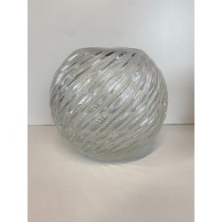 VASO VINTAGE SFERA VETRO SATINATO MOLATO MODERN DESIGN ø 21 x 17,5 cm/h