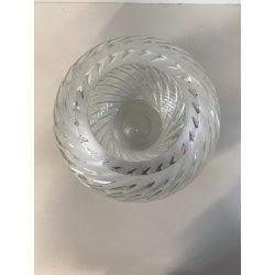 VASO VINTAGE SFERA VETRO SATINATO MOLATO MODERN DESIGN ø 21 x 17,5 cm/h