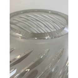 VASO VINTAGE SFERA VETRO SATINATO MOLATO MODERN DESIGN ø 21 x 17,5 cm/h