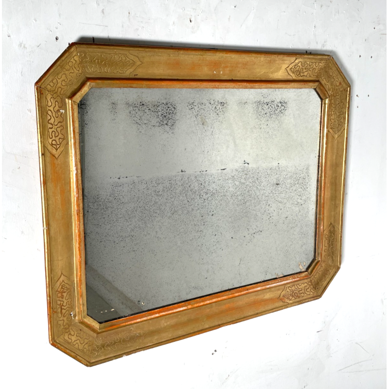 ANTICA SPECCHIERA DORATA CORNICE VASSOIO EPOCA 800 OLD SPECCHIO LEGNO FOGLIA ORO