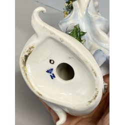 FIGURA STATUINA PORCELLANA Capodimonte Primavera BALLERINA GHIRLANDA FIORI  17cm