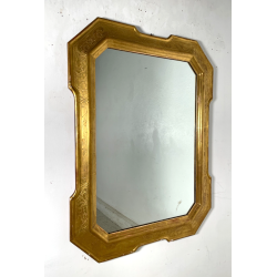 ANTICA GRANDE SPECCHIERA VASSOIO CORNICE DORATA 1800 SPECCHIO LEGNO FOGLIA ORO