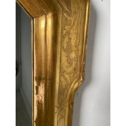 ANTICA GRANDE SPECCHIERA VASSOIO CORNICE DORATA 1800 SPECCHIO LEGNO FOGLIA ORO