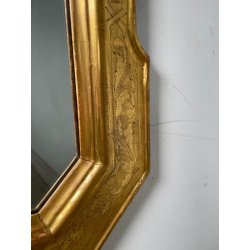 ANTICA GRANDE SPECCHIERA VASSOIO CORNICE DORATA 1800 SPECCHIO LEGNO FOGLIA ORO