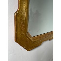 ANTICA GRANDE SPECCHIERA VASSOIO CORNICE DORATA 1800 SPECCHIO LEGNO FOGLIA ORO