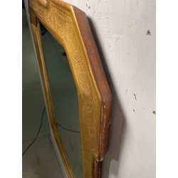 ANTICA GRANDE SPECCHIERA VASSOIO CORNICE DORATA 1800 SPECCHIO LEGNO FOGLIA ORO