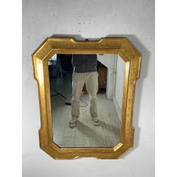 ANTICA GRANDE SPECCHIERA VASSOIO CORNICE DORATA 1800 SPECCHIO LEGNO FOGLIA ORO