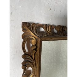 ANTICA PICCOLA SPECCHIERA CORNICE DORATA BAROCCA epoca 1800 LEGNO SCOLPITO 35X42