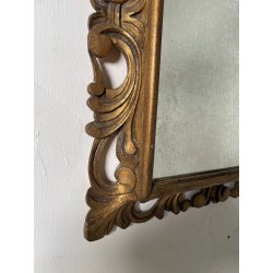 ANTICA PICCOLA SPECCHIERA CORNICE DORATA BAROCCA epoca 1800 LEGNO SCOLPITO 35X42