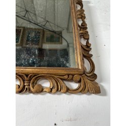 ANTICA PICCOLA SPECCHIERA CORNICE DORATA BAROCCA epoca 1800 LEGNO SCOLPITO 35X42