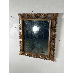 ANTICA PICCOLA SPECCHIERA CORNICE DORATA BAROCCA epoca 1800 LEGNO SCOLPITO 35X42