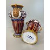 ANTICA COPPIA VASO BIANSATO Gualdo Tadino CERAMICA LUSTRO MASCHERONI XX sec.
