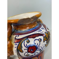 ANTICA COPPIA VASO BIANSATO Gualdo Tadino CERAMICA LUSTRO MASCHERONI XX sec.