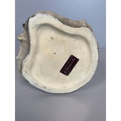 SCULTURA GRES CERAMICA A. Borsato FIGURA ANZIANA LAVORO A MAGLIA GALLO GALLINE