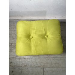 ANTICO POUF LEGNO NOCE BIANCO EPOCA '800 STOFFA VERDE SGABELLO POLTRONA SEDIA
