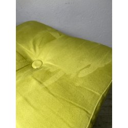 ANTICO POUF LEGNO NOCE BIANCO EPOCA '800 STOFFA VERDE SGABELLO POLTRONA SEDIA