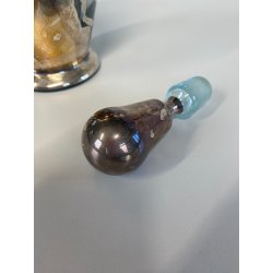 ANTICO SET LIQUORE ROSOLIO DECANTER 6 BICCHIERI vetro DECORO SILVER OVERLAY MCM