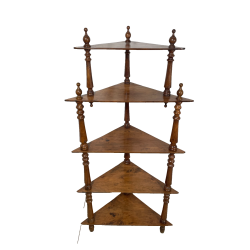 ANTICA ANGOLIERA ETAGERE LEGNO NOCE 1800 LIBRERIA CONSOLLE SCAFFALE 5 RIPIANI