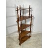 ANTICA ANGOLIERA ETAGERE LEGNO NOCE 1800 LIBRERIA CONSOLLE SCAFFALE 5 RIPIANI