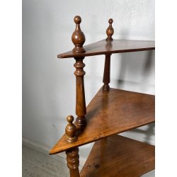 ANTICA ANGOLIERA ETAGERE LEGNO NOCE 1800 LIBRERIA CONSOLLE SCAFFALE 5 RIPIANI