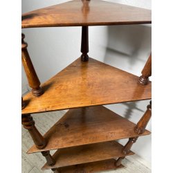 ANTICA ANGOLIERA ETAGERE LEGNO NOCE 1800 LIBRERIA CONSOLLE SCAFFALE 5 RIPIANI