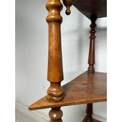 ANTICA ANGOLIERA ETAGERE LEGNO NOCE 1800 LIBRERIA CONSOLLE SCAFFALE 5 RIPIANI