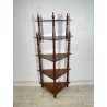 ANTICA ANGOLIERA ETAGERE LEGNO NOCE 1800 LIBRERIA CONSOLLE SCAFFALE 5 RIPIANI