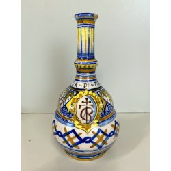 ANTICO VASETTO MAIOLICA STEMMA Certosa di Firenze DECORO FIORENTINO 16,5 cm/h