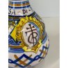 ANTICO VASETTO MAIOLICA STEMMA Certosa di Firenze DECORO FIORENTINO 16,5 cm/h