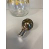 BOTTIGLIA DECANTER VETRO COLLO TAPPO METALLO ARGENTATO DECORO DORATO FOGLIA VITE