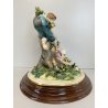 GRUPPO SCULTOREO CERAMICA Capodimonte B.M.G. ALBERO BIMBI RACCOLTA FRUTTA 29cm/h
