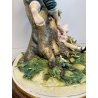 GRUPPO SCULTOREO CERAMICA Capodimonte B.M.G. ALBERO BIMBI RACCOLTA FRUTTA 29cm/h