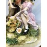 GRUPPO SCULTOREO CERAMICA Capodimonte B.M.G. ALBERO BIMBI RACCOLTA FRUTTA 29cm/h