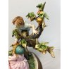 GRUPPO SCULTOREO CERAMICA Capodimonte B.M.G. ALBERO BIMBI RACCOLTA FRUTTA 29cm/h