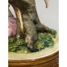 GRUPPO SCULTOREO CERAMICA Capodimonte B.M.G. ALBERO BIMBI RACCOLTA FRUTTA 29cm/h