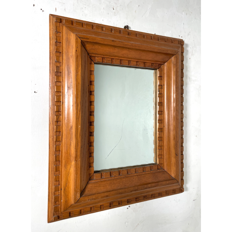 ANTICA PICCOLA SPECCHIERA NEO-CLASSICA CORNICE LEGNO TRENTINA 1950 45X55CM