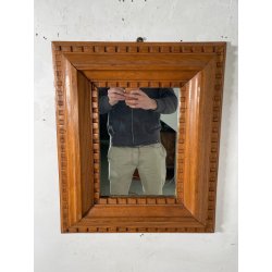 ANTICA PICCOLA SPECCHIERA NEO-CLASSICA CORNICE LEGNO TRENTINA 1950 45X55CM