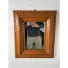 ANTICA PICCOLA SPECCHIERA NEO-CLASSICA CORNICE LEGNO TRENTINA 1950 45X55CM