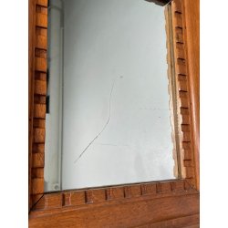 ANTICA PICCOLA SPECCHIERA NEO-CLASSICA CORNICE LEGNO TRENTINA 1950 45X55CM