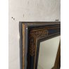 ANTICA SPECCHIERA CORNICE IMPERO LEGNO DECORI DORATI NERA epoca 1800 46X54CM OLD