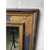 ANTICA SPECCHIERA CORNICE IMPERO LEGNO DECORI DORATI NERA epoca 1800 46X54CM OLD
