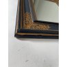 ANTICA SPECCHIERA CORNICE IMPERO LEGNO DECORI DORATI NERA epoca 1800 46X54CM OLD