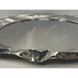 VASSOIO ACCIAIO INOX "Foix" DESIGN  Lluis Clotet PER ALESSI ø 44 cm VINTAGE TRAY