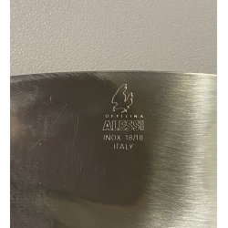 VASSOIO ACCIAIO INOX "Foix" DESIGN  Lluis Clotet PER ALESSI ø 44 cm VINTAGE TRAY