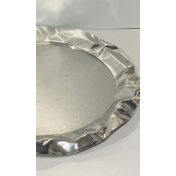 VASSOIO ACCIAIO INOX "Foix" DESIGN  Lluis Clotet PER ALESSI ø 44 cm VINTAGE TRAY